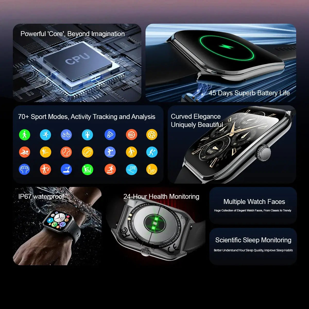 New Ultra Thin Smart Watch men 1.96" AMOLED 360*360 HD Pixel Display