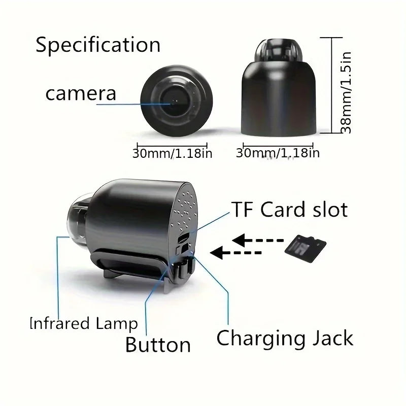 1080P HD Mini WiFi Camera Indoor Safety Security Surveillance Baby Monitor Night Vision - Loja Manuel Coelho