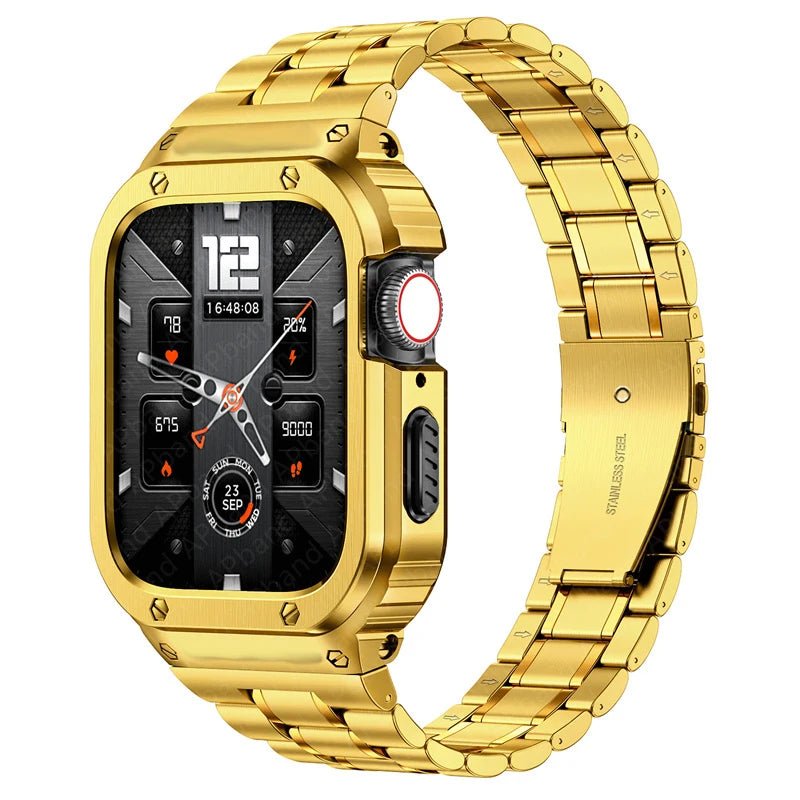 Stainless Steel Case+Strap For Apple Watch Band 44mm 45mm 49mm 40mm Bumper Cover