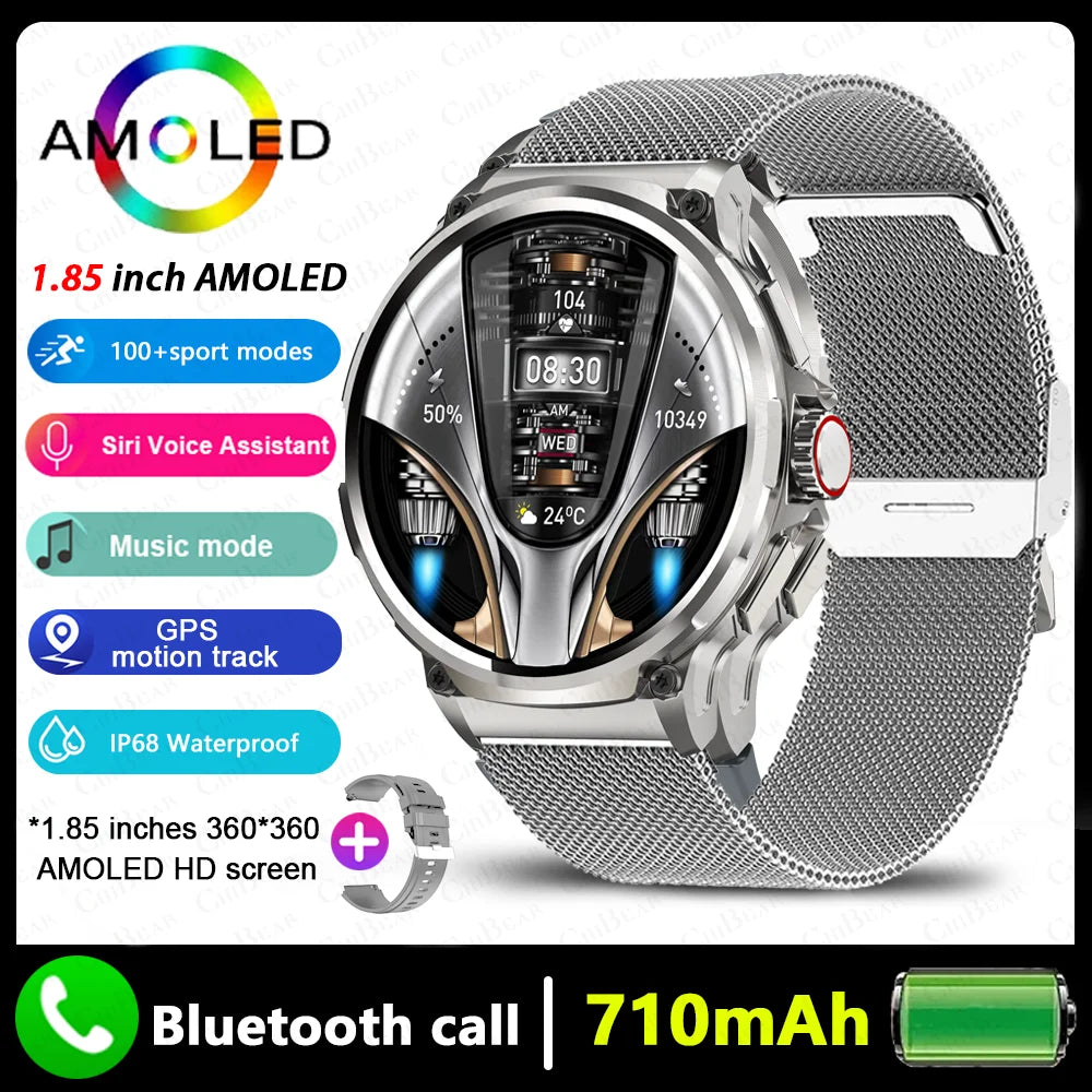 2024 New For Huawei Xiaomi Men GPS Track Smart Watch 1.85 Inch Ultra HD AMOLED