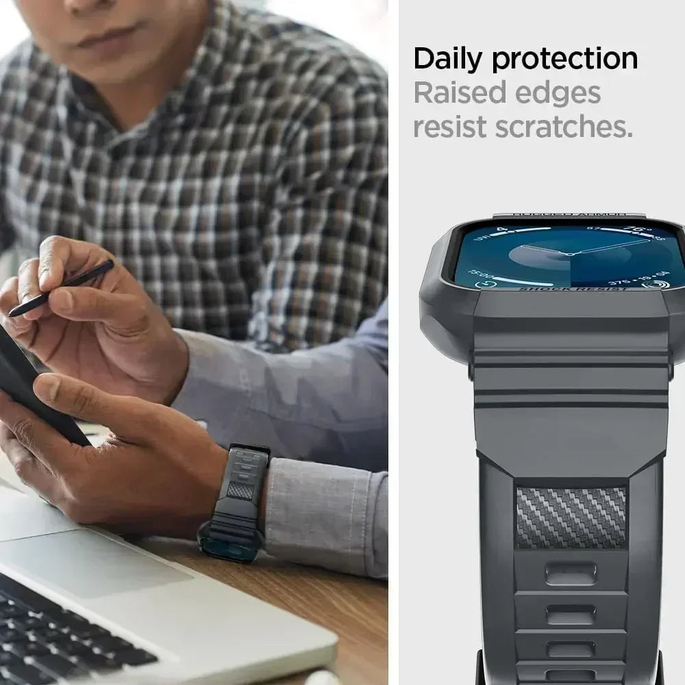 Rugged Armor Pro Designed for Apple Watch Ultra 2 Rubber Case with Band