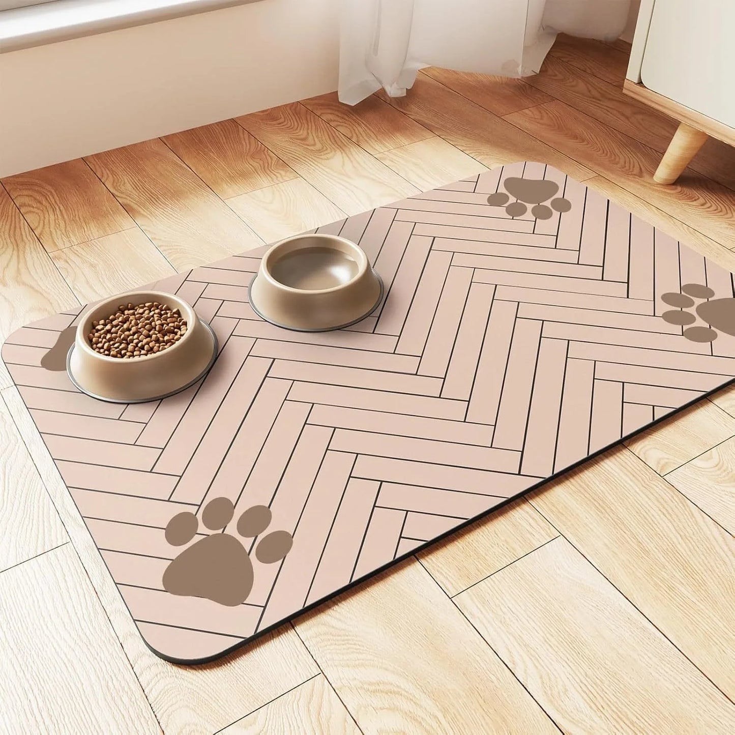 Dog Cat Food Mat - Pet Water Bowl Mats - Feeding Mat for Cat Dog Bowls