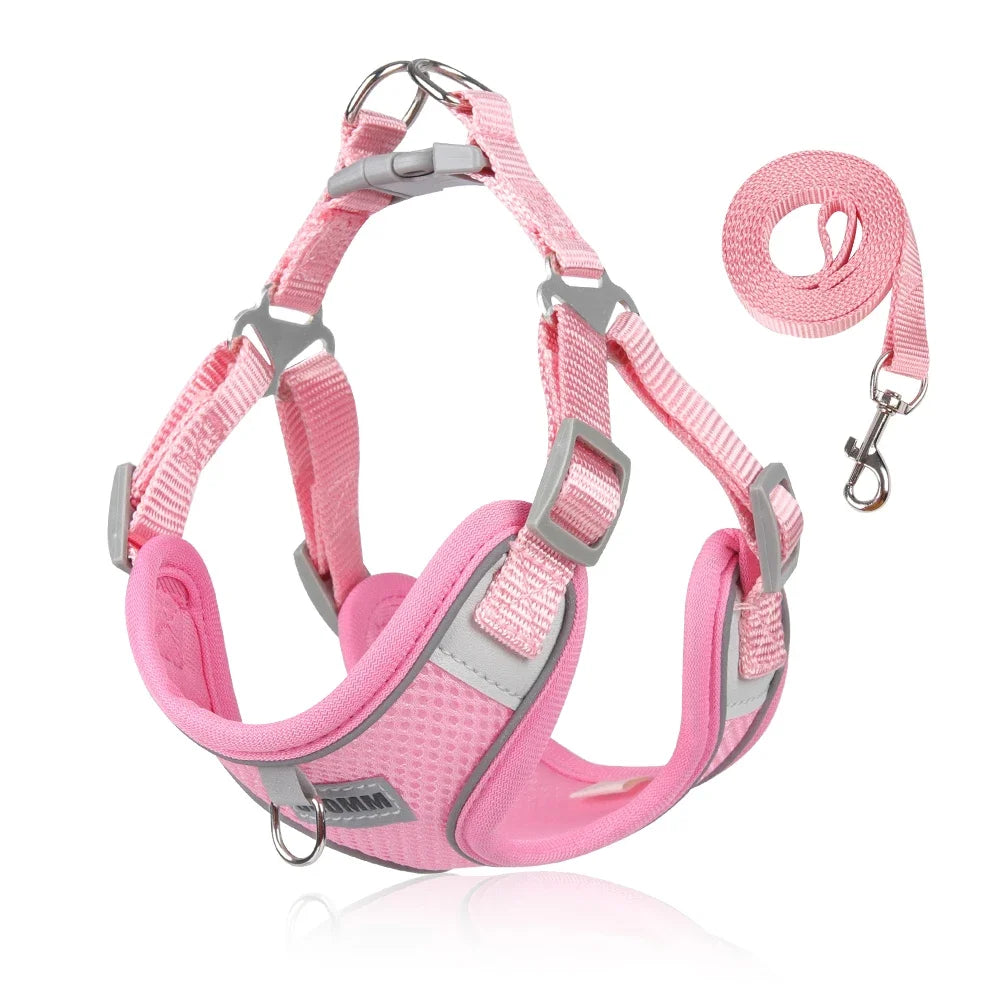 Dog Harness Leash Set for Small Medium Dog Cat Chest Strap Reflective Dog Clothes