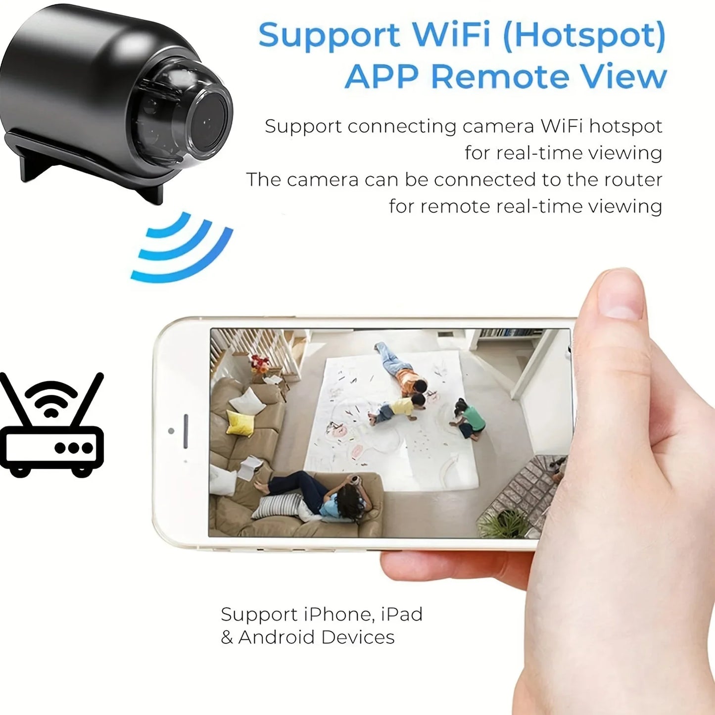 1080P HD Mini WiFi Camera Indoor Safety Security Surveillance Baby Monitor Night Vision - Loja Manuel Coelho