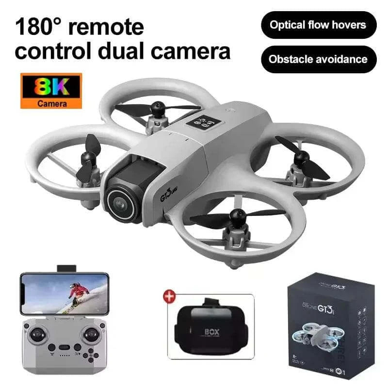 GT3 Mini With LED Foldable Drone GPS 8K HD Dual Camera Brushless Motor