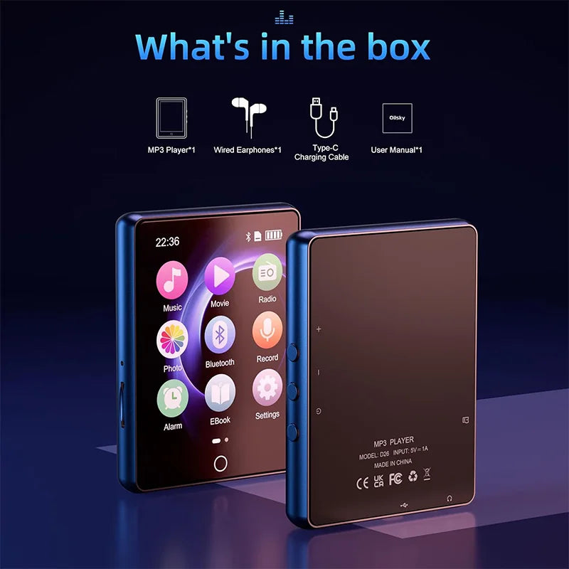 32GB 2.8 Inch Touch Screen Bluetooth 5.0 MP3 Player, HiFi Music Player with Speaker