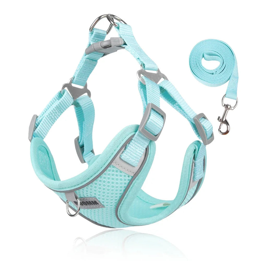 Dog Harness Leash Set for Small Medium Dog Cat Chest Strap Reflective Dog Clothes