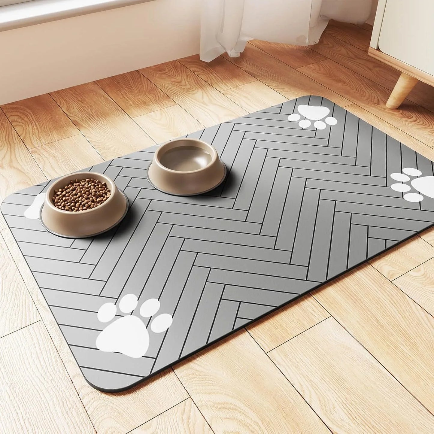 Dog Cat Food Mat - Pet Water Bowl Mats - Feeding Mat for Cat Dog Bowls