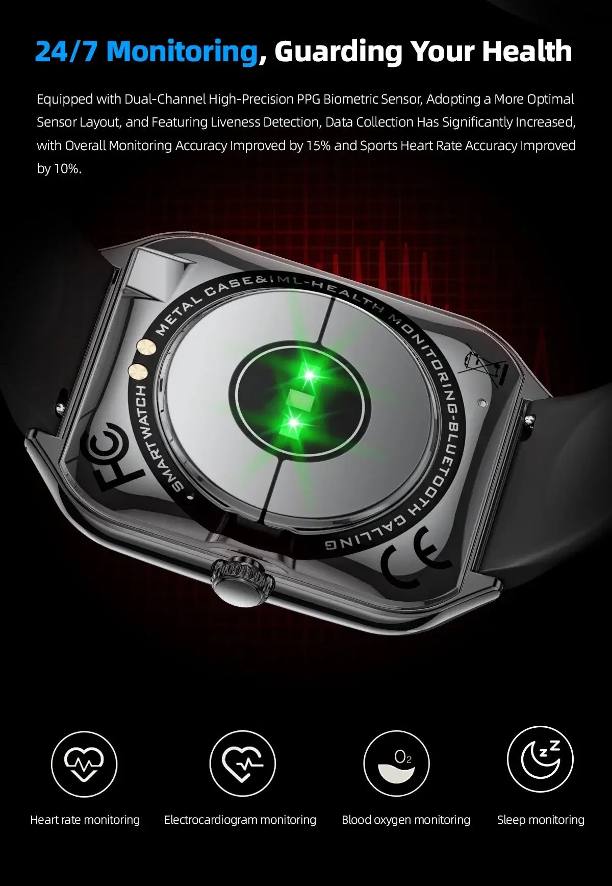 New Ultra Thin Smart Watch men 1.96" AMOLED 360*360 HD Pixel Display