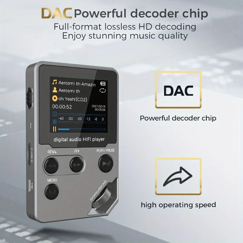 C5 8GB Lossless Bluetooth MP3 Music Player, Zinc Alloy Body,Rotary Controls