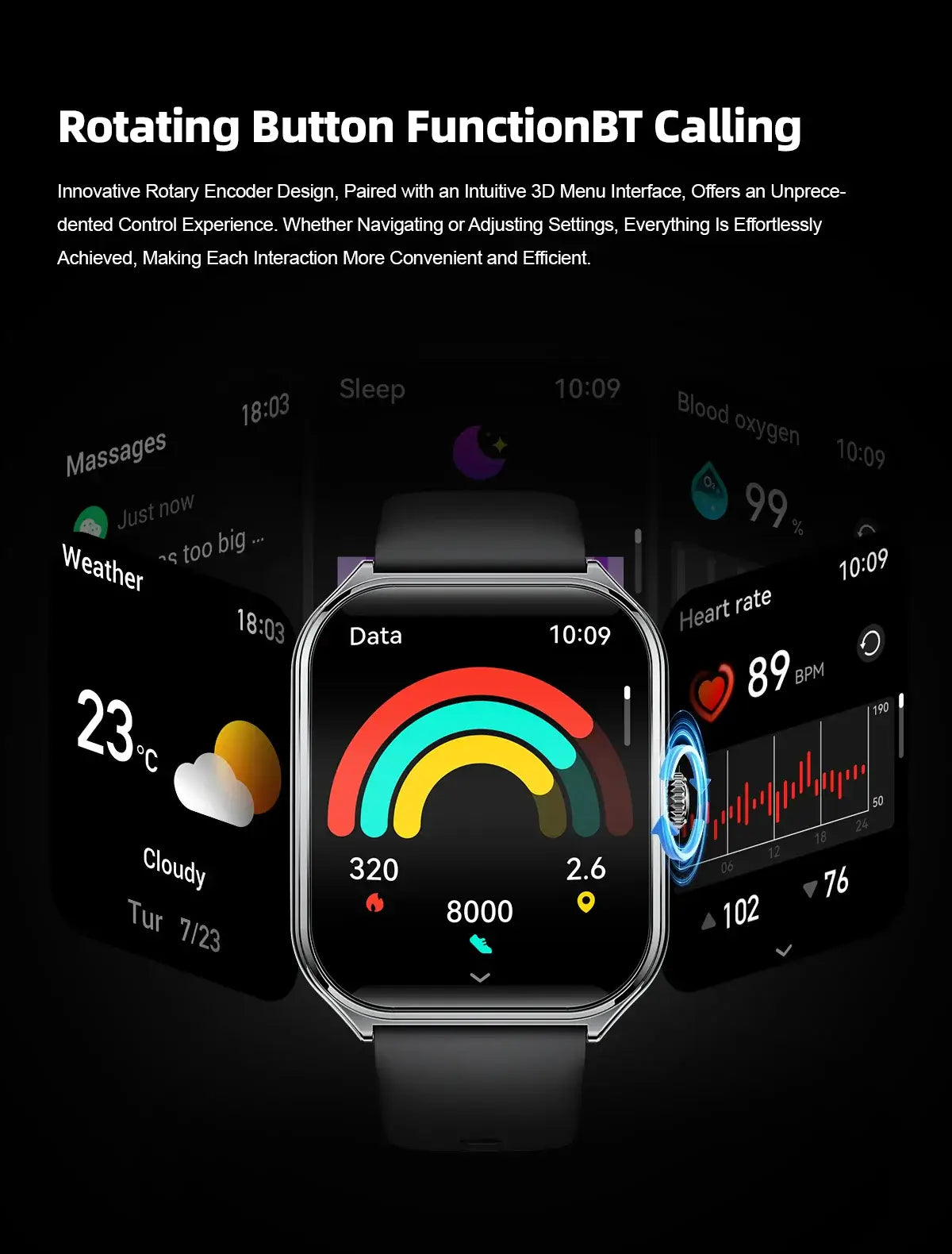 New Ultra Thin Smart Watch men 1.96" AMOLED 360*360 HD Pixel Display