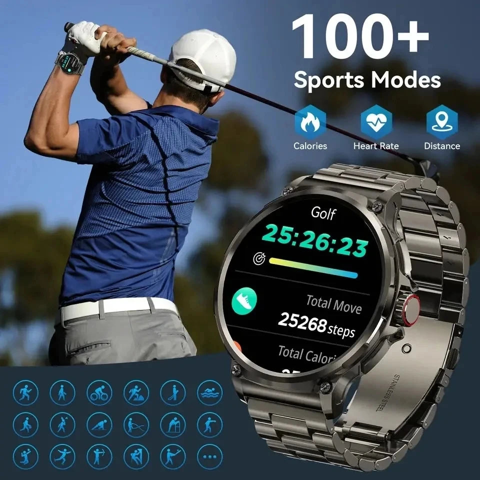 2024 New For Huawei Xiaomi Men GPS Track Smart Watch 1.85 Inch Ultra HD AMOLED