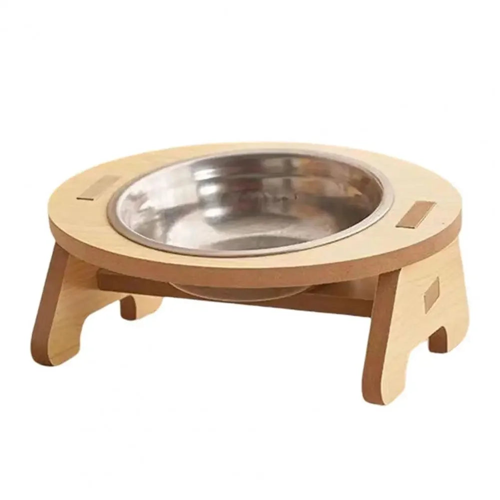 Wooden Elevated Dog Bowls with Stand Adjustable Raised Puppy Cat Food Water Bowls
