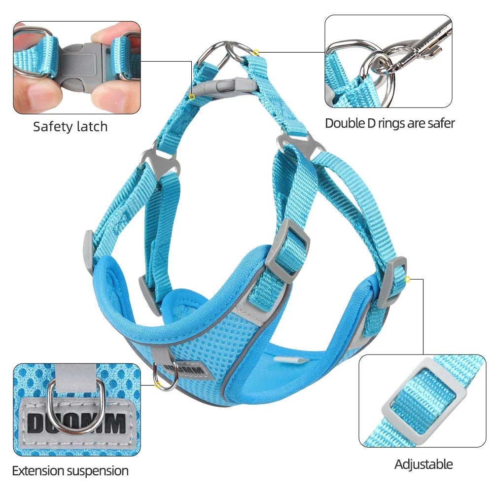Dog Harness Leash Set for Small Medium Dog Cat Chest Strap Reflective Dog Clothes