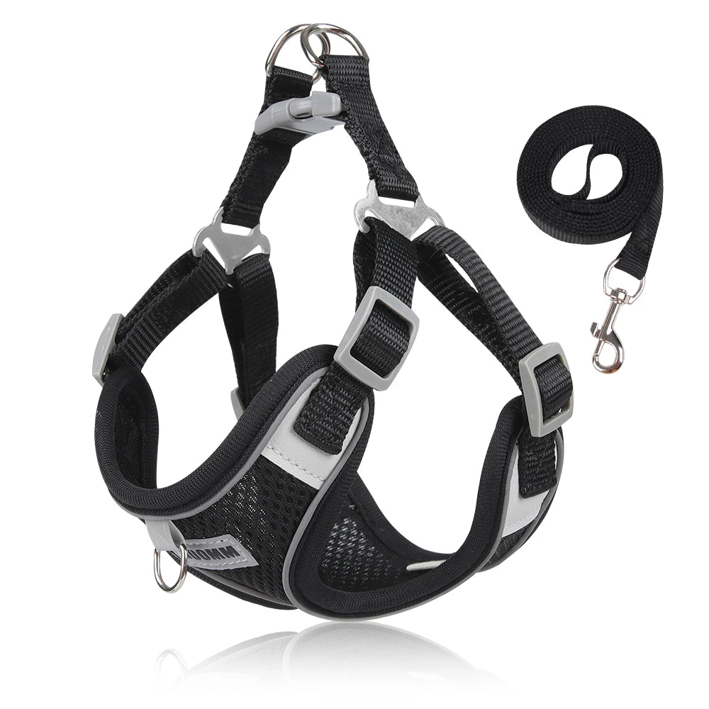 Dog Harness Leash Set for Small Medium Dog Cat Chest Strap Reflective Dog Clothes