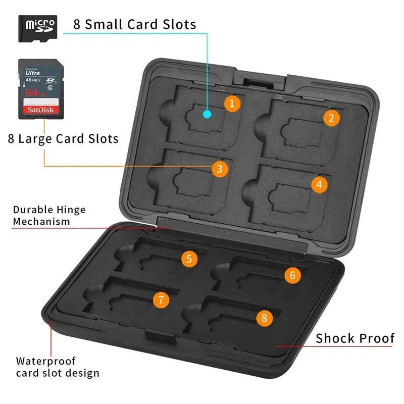 Aluminum Memory Card Case Portable 16 Slots Storage - Loja Manuel Coelho