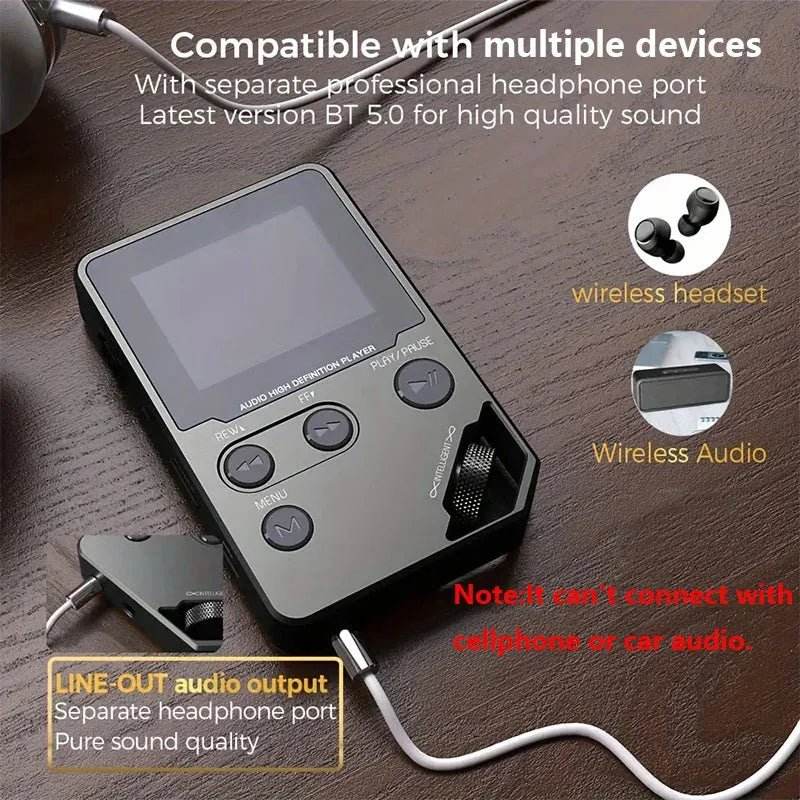 C5 8GB Lossless Bluetooth MP3 Music Player, Zinc Alloy Body,Rotary Controls - Loja Manuel Coelho
