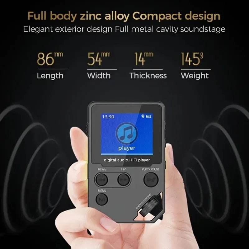 C5 8GB Lossless Bluetooth MP3 Music Player, Zinc Alloy Body,Rotary Controls - Loja Manuel Coelho