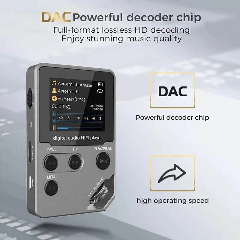C5 8GB Lossless Bluetooth MP3 Music Player, Zinc Alloy Body,Rotary Controls - Loja Manuel Coelho