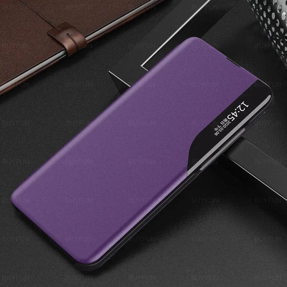 Half-window Holster Mobile Phone Case Side Display Dormancy Flip Cover - Loja Manuel Coelho