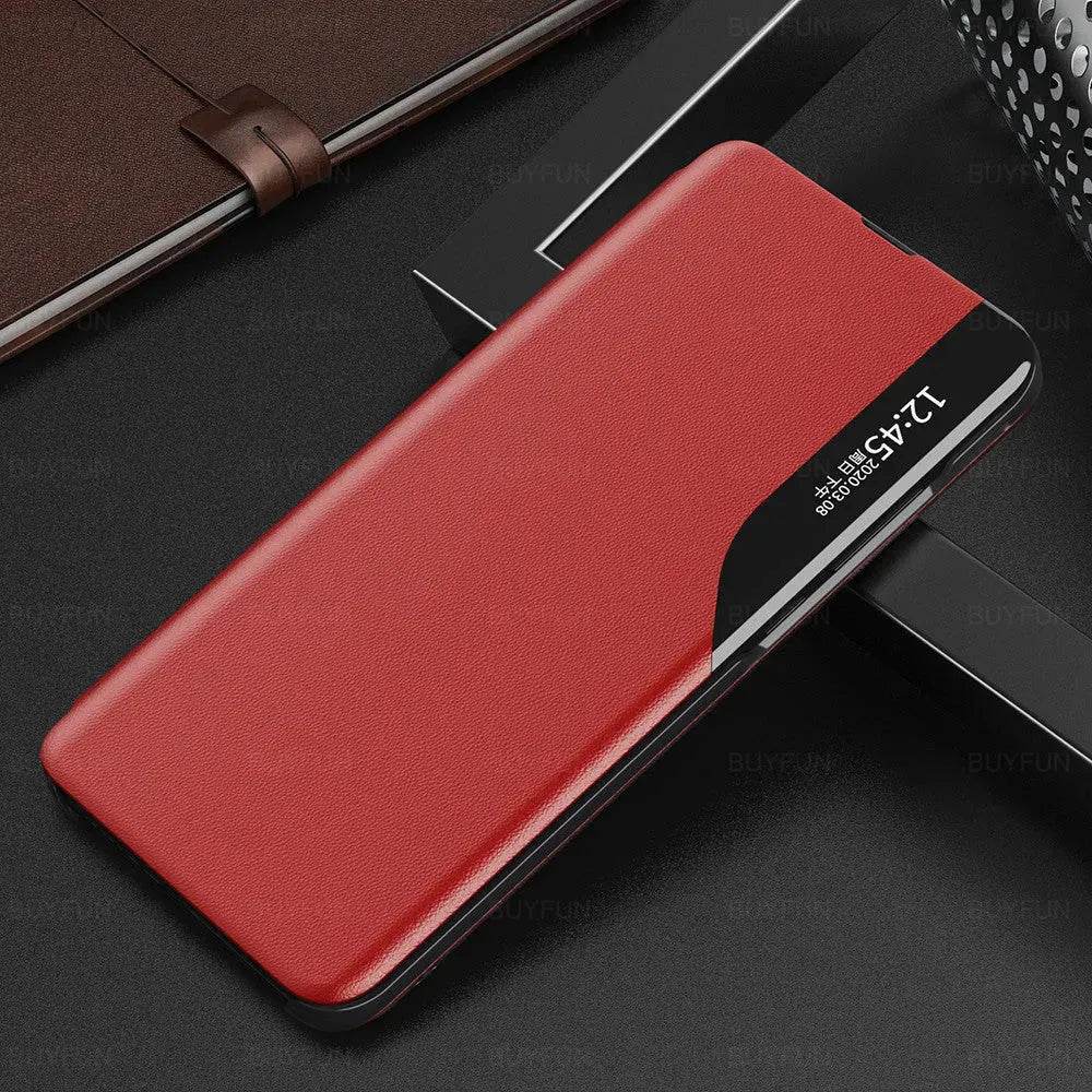 Half-window Holster Mobile Phone Case Side Display Dormancy Flip Cover - Loja Manuel Coelho