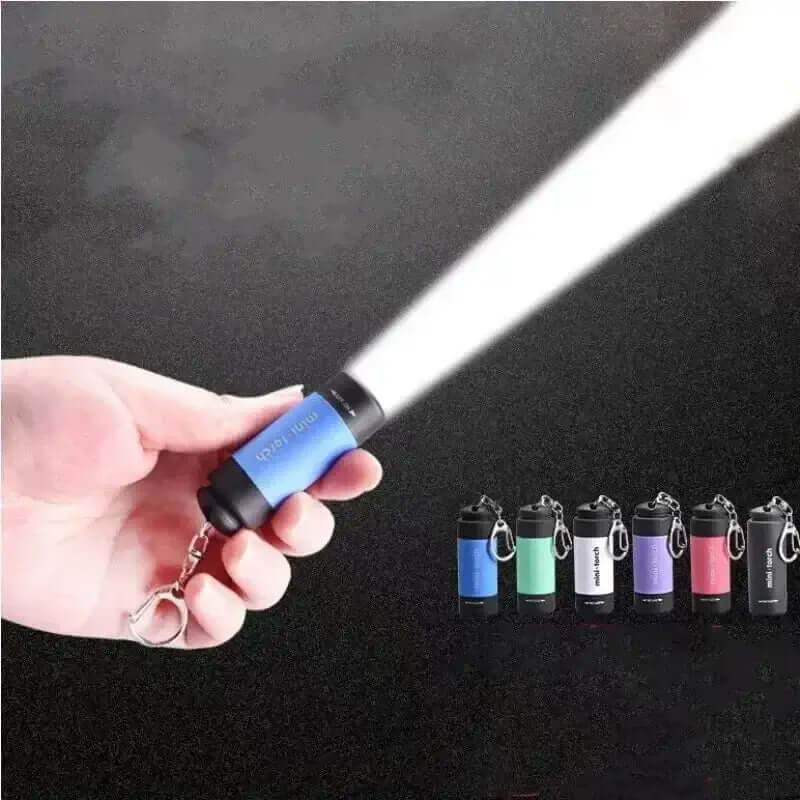 USB Rechargeable LED Pocket Flashlight Keychain Mini Torch - Loja Manuel Coelho