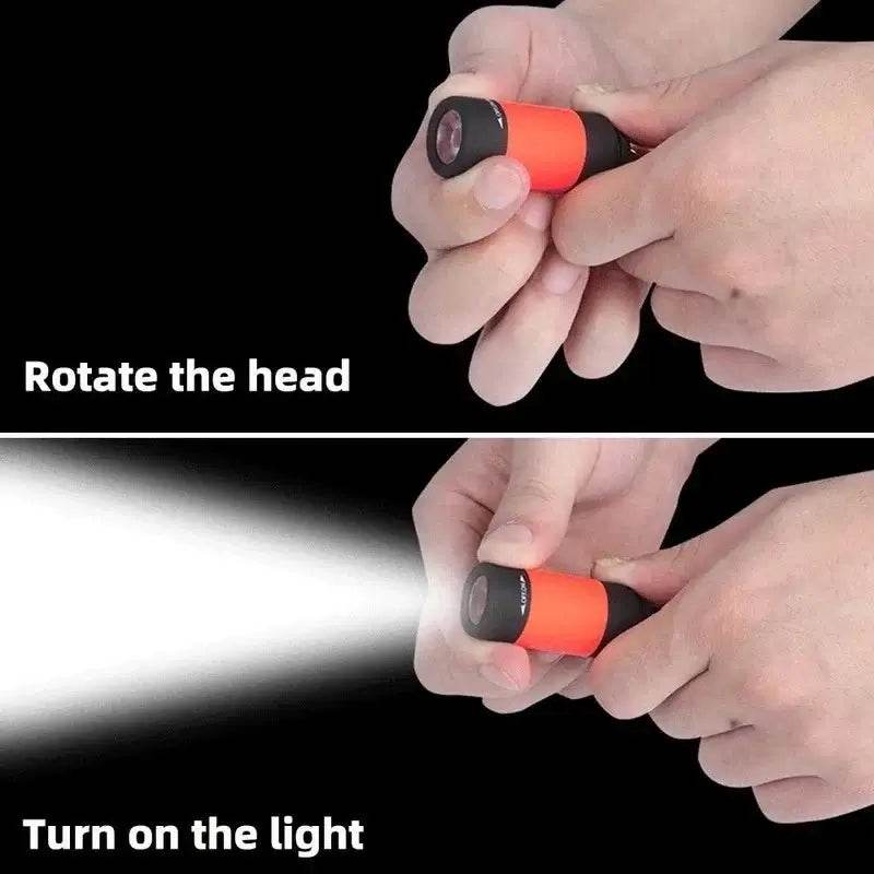USB Rechargeable LED Pocket Flashlight Keychain Mini Torch - Loja Manuel Coelho