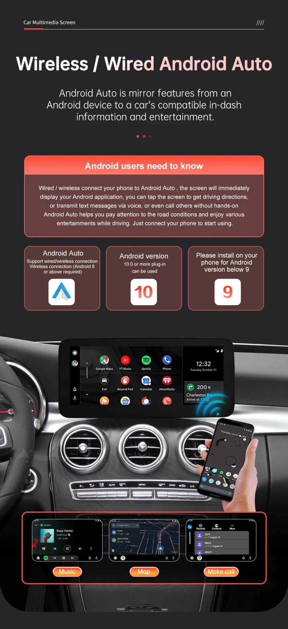 Wireless CarPlay & Android Auto for Mercedes-Benz W205 W176 - Loja Manuel Coelho
