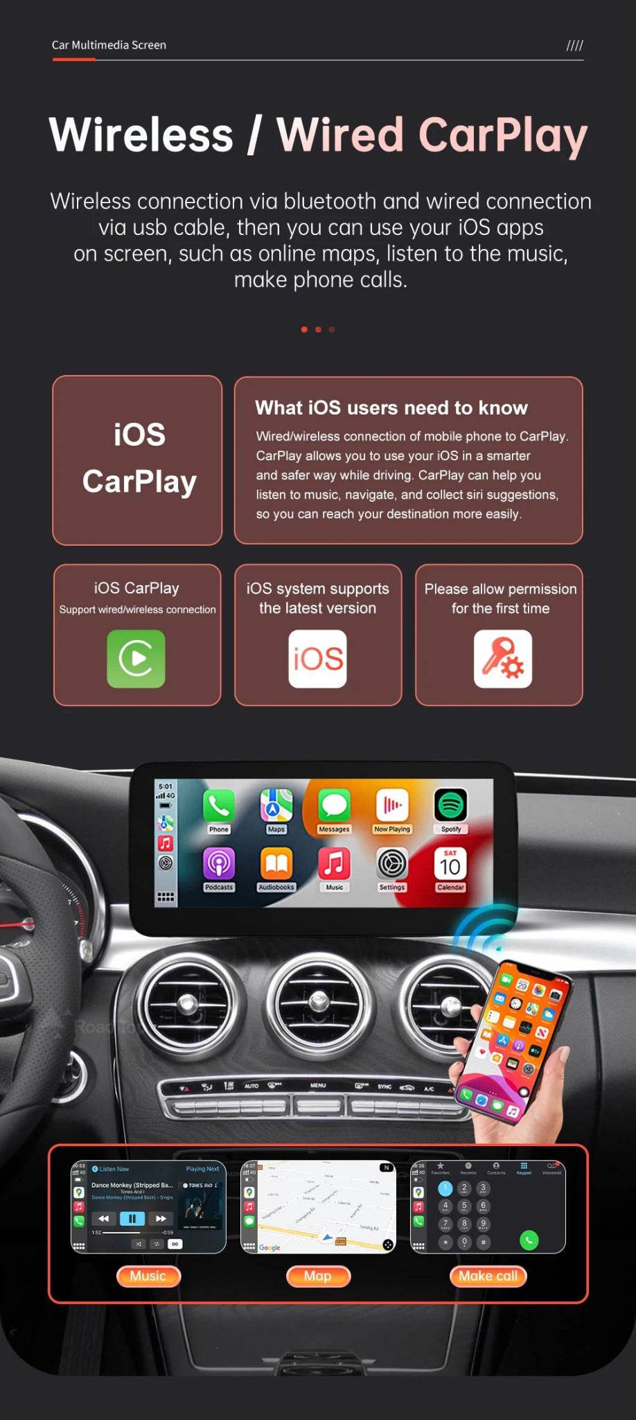 Wireless CarPlay & Android Auto for Mercedes-Benz W205 W176 - Loja Manuel Coelho