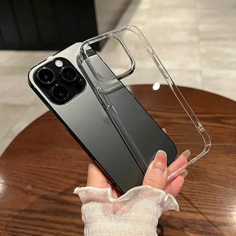 Luxury Transparent Soft Phone Cases iPhone16 15 14 13 12 11 - Loja Manuel Coelho