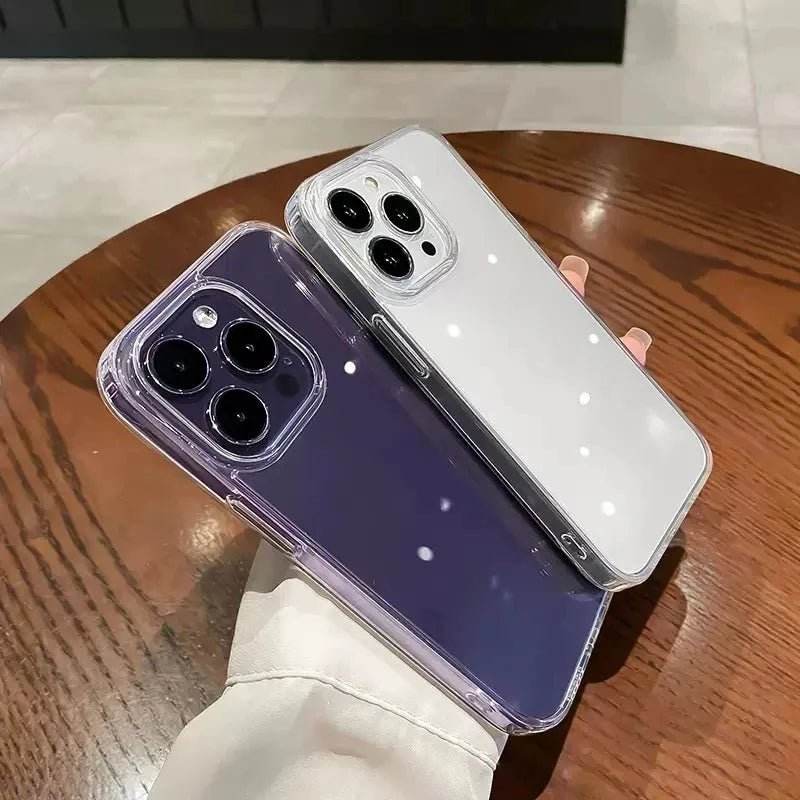Luxury Transparent Soft Phone Cases iPhone16 15 14 13 12 11 - Loja Manuel Coelho