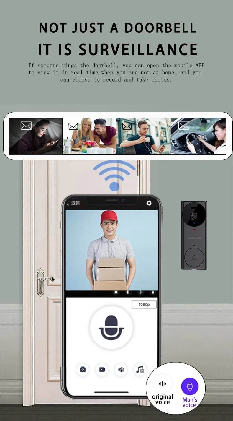 M17 Smart Video Doorbell | HD Night Vision | Tuya Smart - Loja Manuel Coelho
