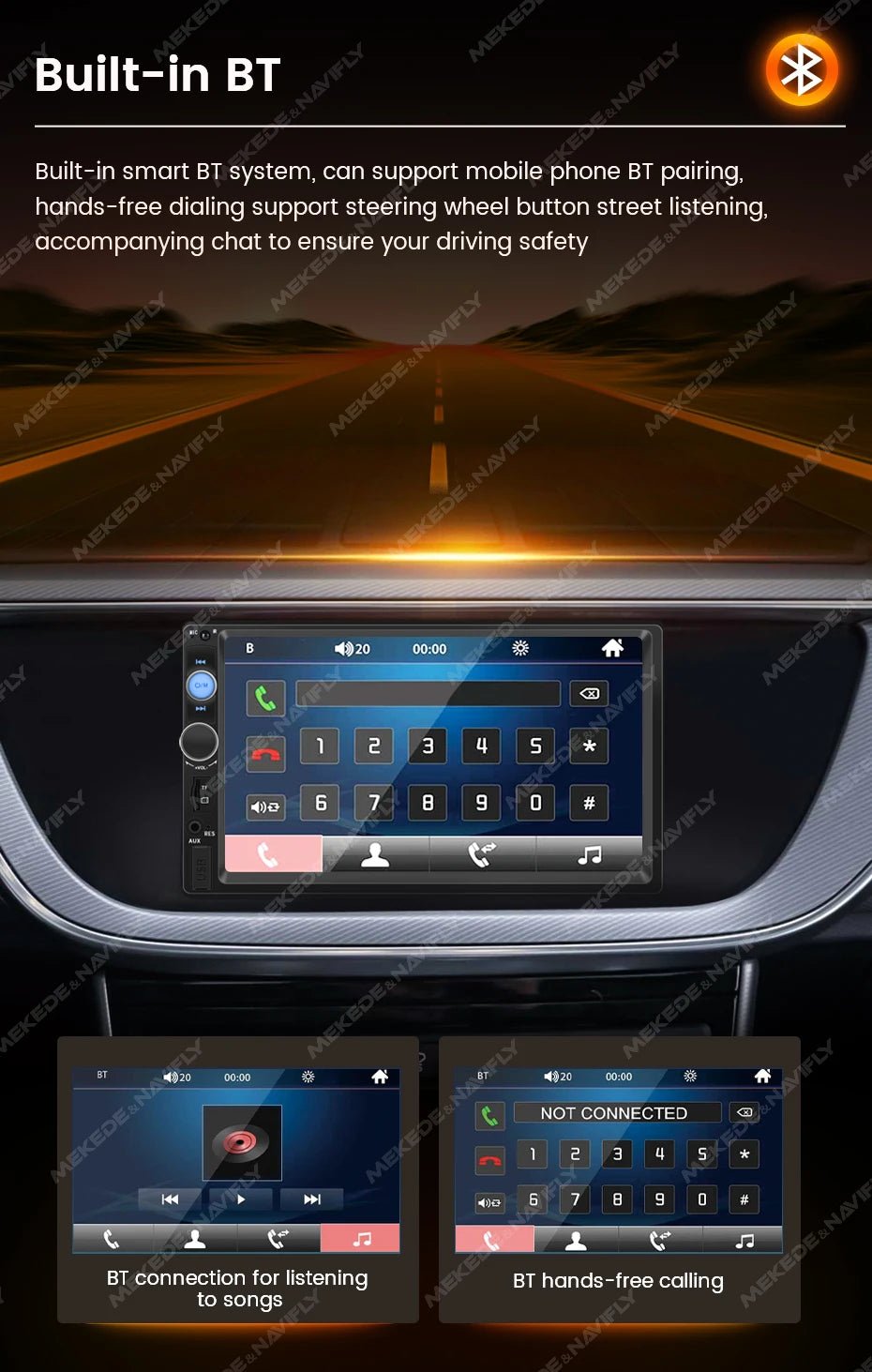 Navifly ND1 2 din Car Radio 7" HD Touch Screen Autoradio Multimedia Player Universal | Loja Manuel Coelho