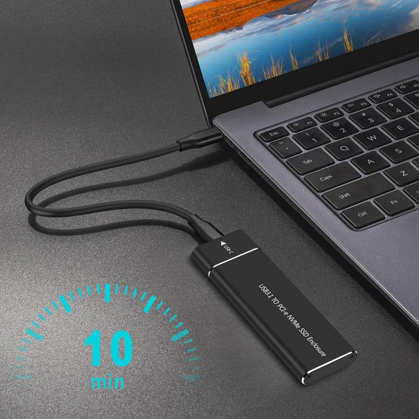 NEW M.2 NVMe SSD Enclosure Adapter 10Gbps USB C - Loja Manuel Coelho