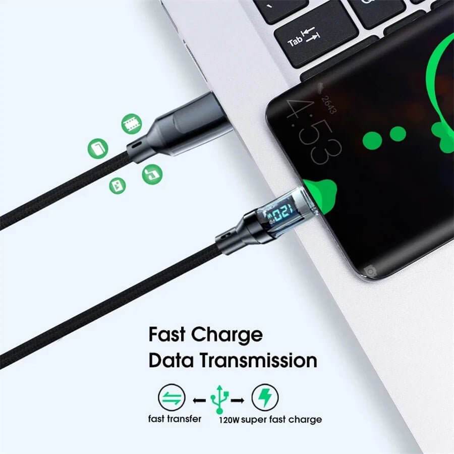 Type C to C Super Fast Charging Cab le NNBILI 120W - Loja Manuel Coelho