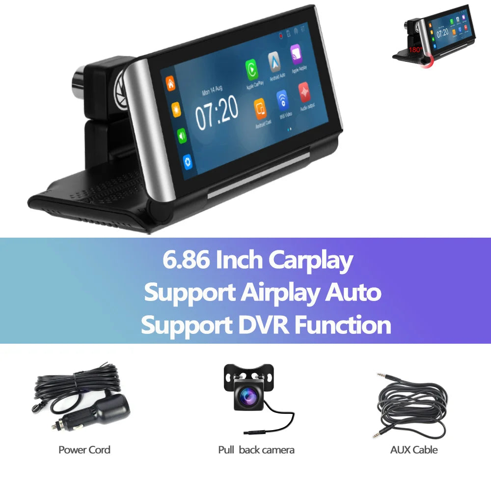 Podofo 6.86"Car Monitor Carplay Android Auto Screen Portable | Loja Manuel Coelho
