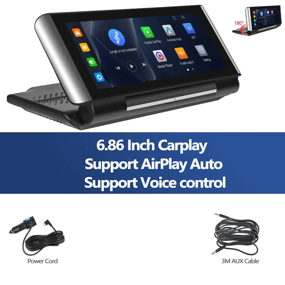 Podofo 6.86"Car Monitor Carplay Android Auto Screen Portable | Loja Manuel Coelho