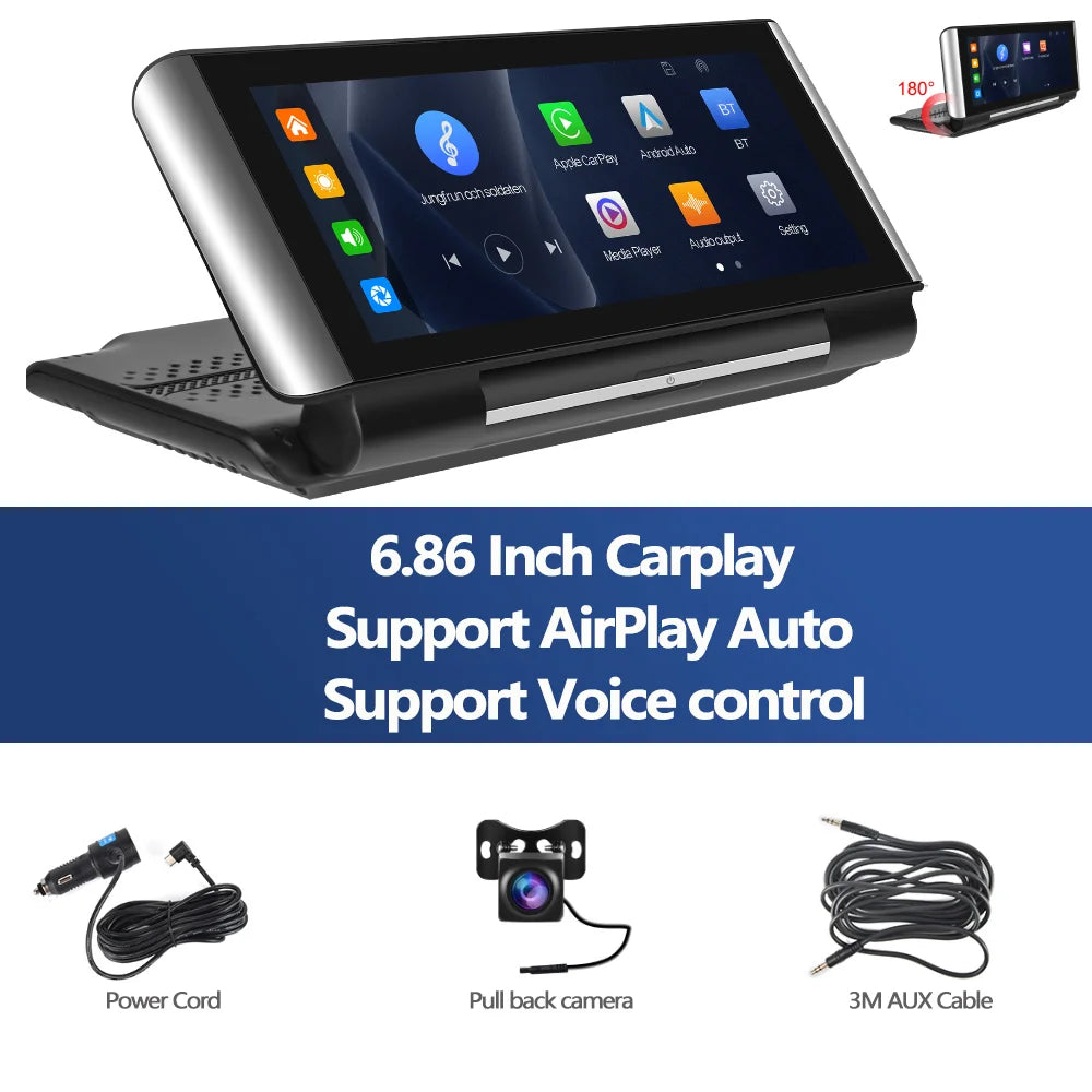 Podofo 6.86"Car Monitor Carplay Android Auto Screen Portable | Loja Manuel Coelho