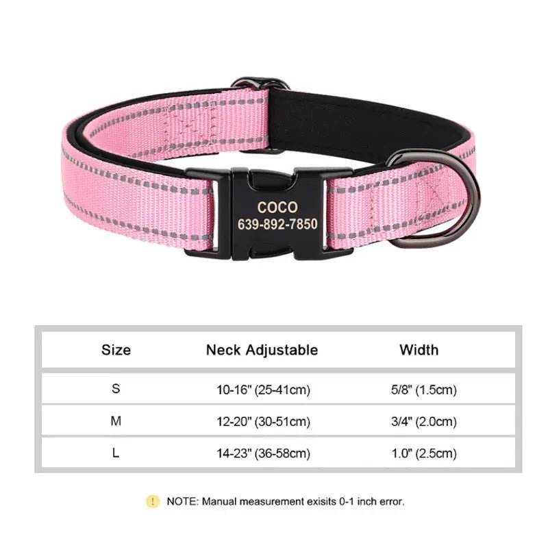 Reflective Personalized Dog Collar | Engraved ID - Loja Manuel Coelho