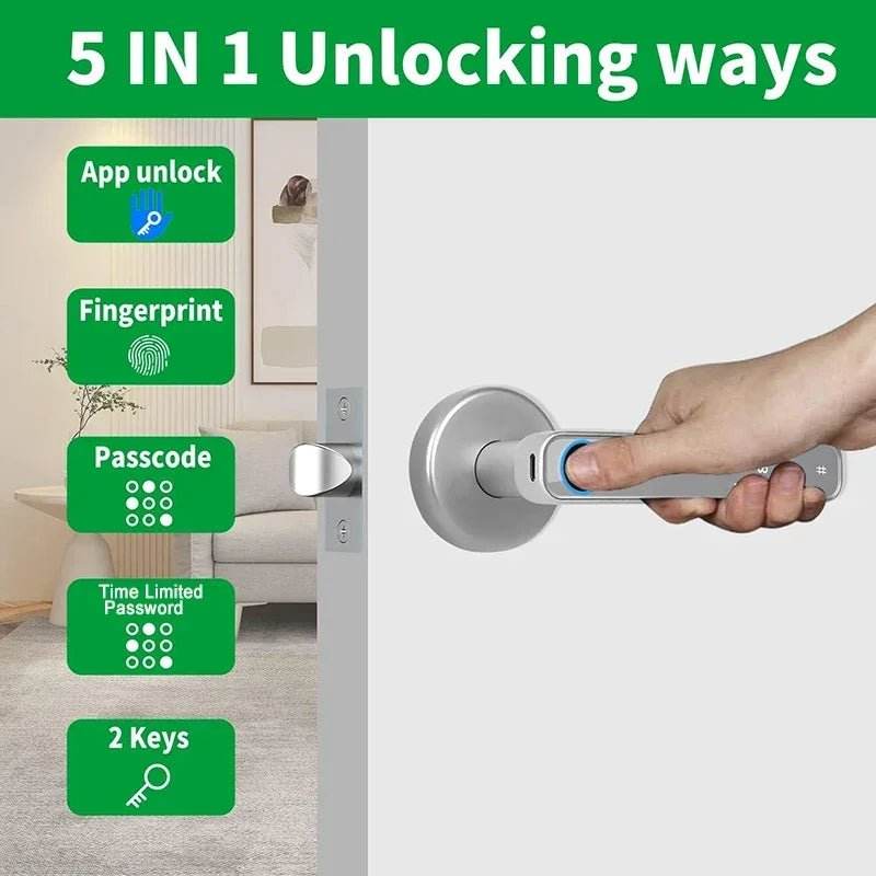 Single-lever smart fingerprint door lock with TTLOCK - Loja Manuel Coelho