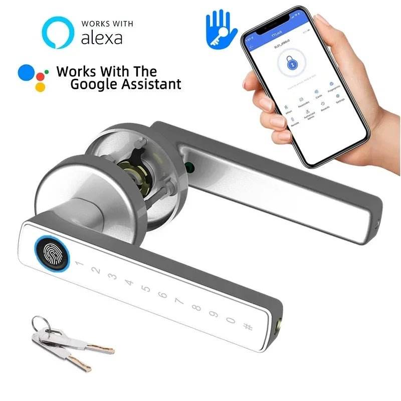Single-lever smart fingerprint door lock with TTLOCK - Loja Manuel Coelho