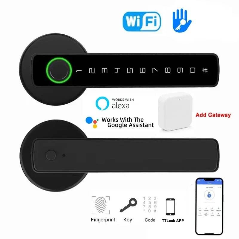 Single-lever smart fingerprint door lock with TTLOCK - Loja Manuel Coelho