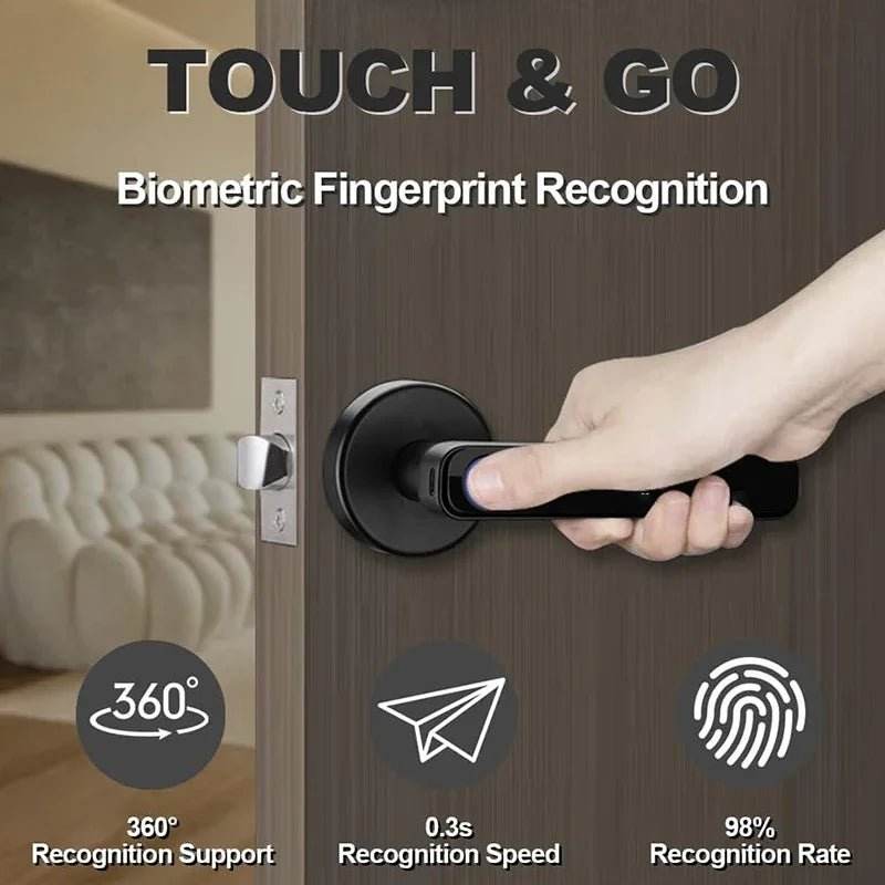 Single-lever smart fingerprint door lock with TTLOCK - Loja Manuel Coelho