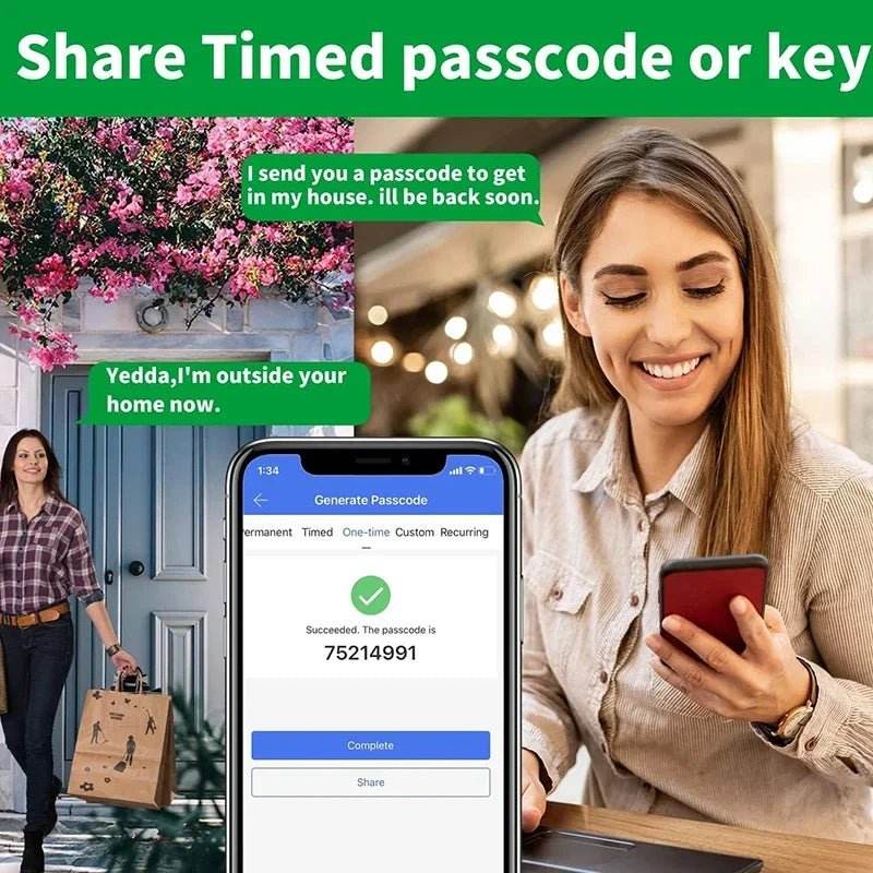 Single-lever smart fingerprint door lock with TTLOCK - Loja Manuel Coelho