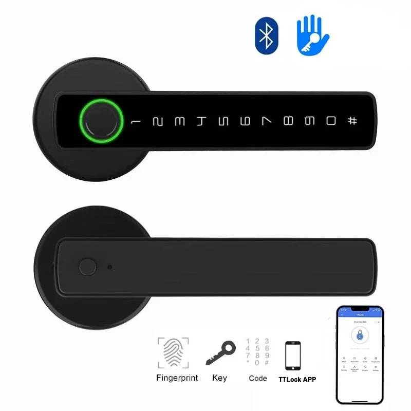 Single-lever smart fingerprint door lock with TTLOCK - Loja Manuel Coelho