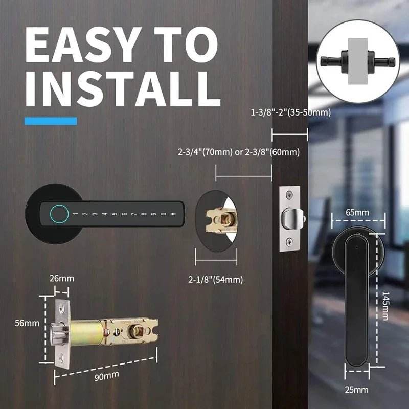 Single-lever smart fingerprint door lock with TTLOCK - Loja Manuel Coelho