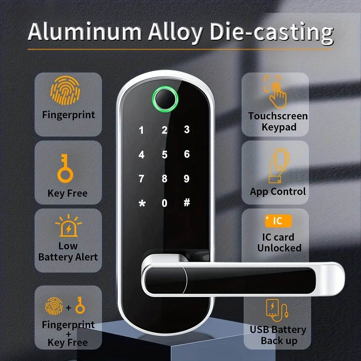Smart Fingerprint Door Lock - App Remote Control - Loja Manuel Coelho