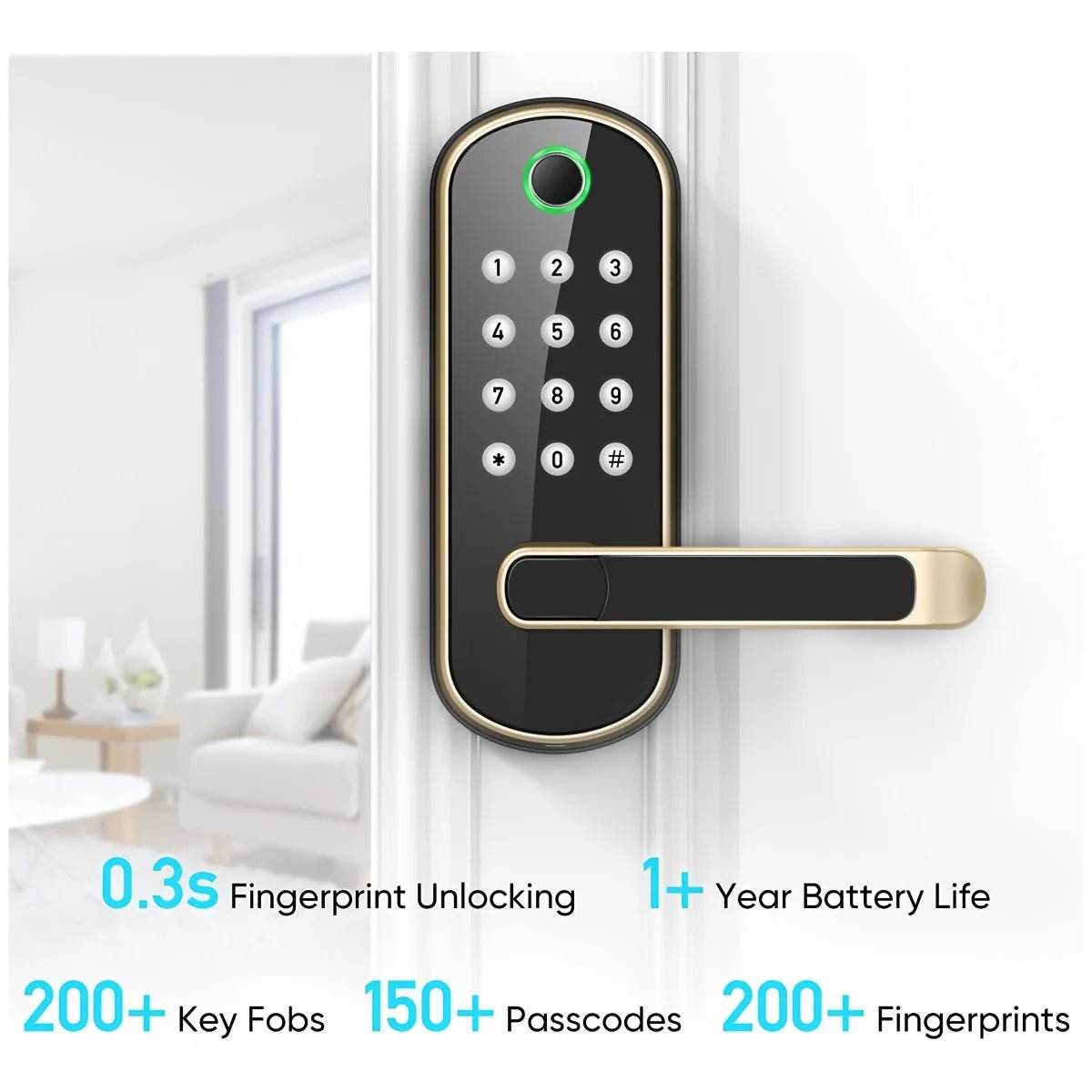 Smart Fingerprint Door Lock - App Remote Control - Loja Manuel Coelho