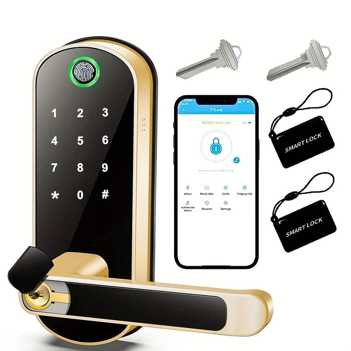 Smart Fingerprint Door Lock - App Remote Control - Loja Manuel Coelho