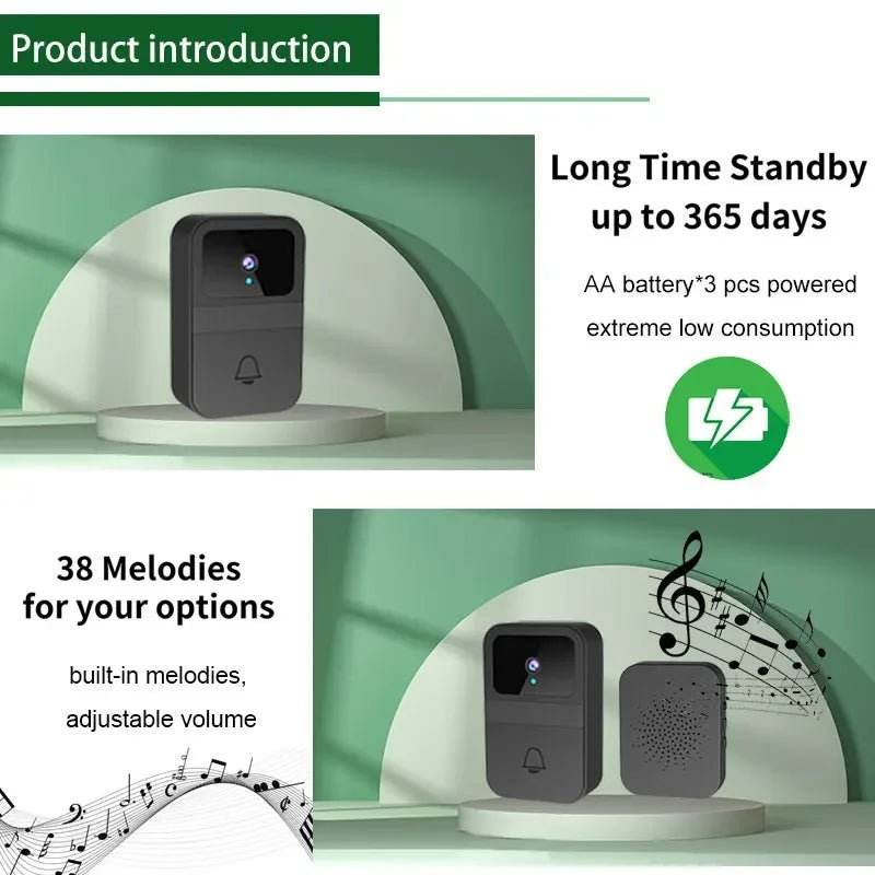 Smart Home Wireless Video Doorbell with 2-Way Audio - Loja Manuel Coelho
